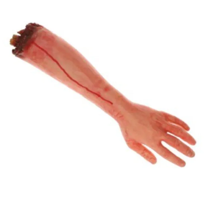 Afgehakte arm Halloween bloederig beige/rood
