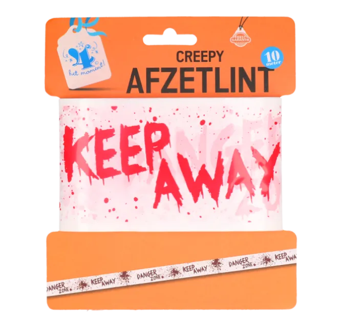 Afzetlint Halloween keep away bloody rood/wit 10m