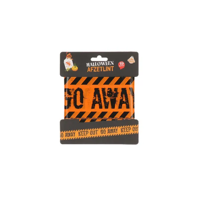 Afzetlint Halloween keep out oranje 10m