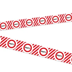 Afzetlint - party - rood/wit - 10m