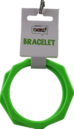 Armbanden hoekig neon groen set 2 stuks
