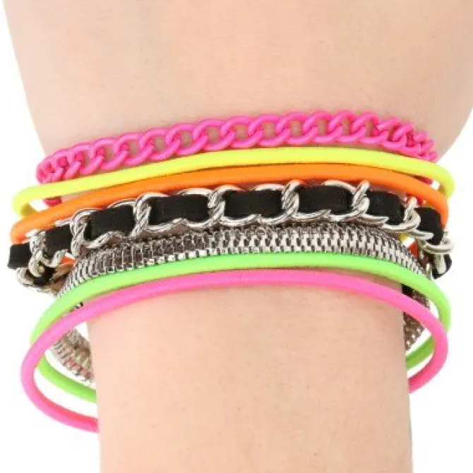 Armbandset neon meerkleurig