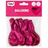 Ballonnen hart parelmoer donkerroze 30cm - 4 stuks
