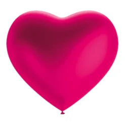 Ballonnen hart parelmoer donkerroze 30cm - 4 stuks