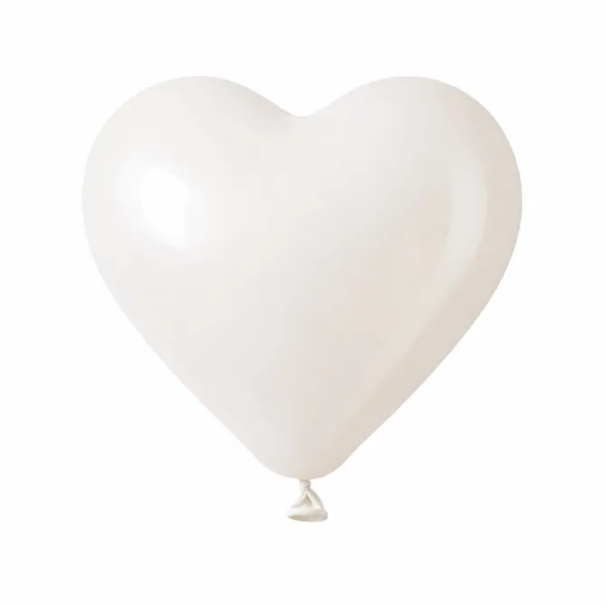 Ballonnen hart wit 30 cm - 4 stuks