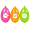 Ballonnen Hiep hiep hiep neon/wit 30 cm - 9 stuks