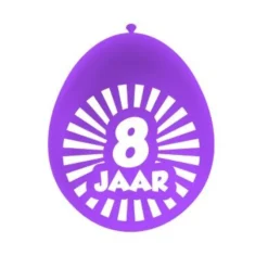Ballonnen 8 jaar meerkleurig 30 cm - 10 stuks