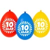 Ballonnen 10 jaar meerkleurig 30 cm - 10 stuks
