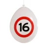 Ballonnen 16 jaar rood/wit 30 cm - 10 stuks