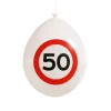 Ballonnen 50 jaar rood/wit 30 cm - 10 stuks
