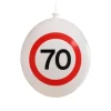Ballonnen 70 jaar rood/wit 30 cm - 10 stuks