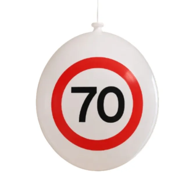Ballonnen 70 jaar rood/wit 30 cm - 10 stuks