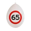 Ballonnen 65 jaar rood/wit 30 cm - 10 stuks