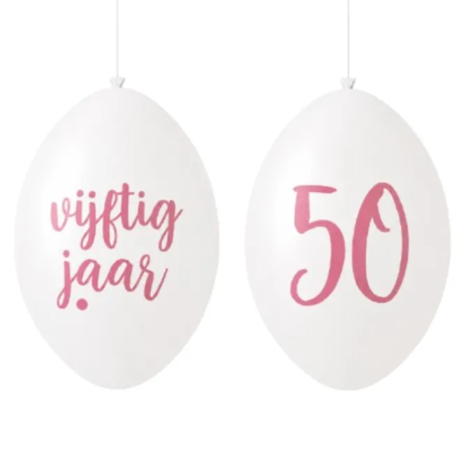 Ballonnen 50 jaar roségoud 30 cm - 10 stuks
