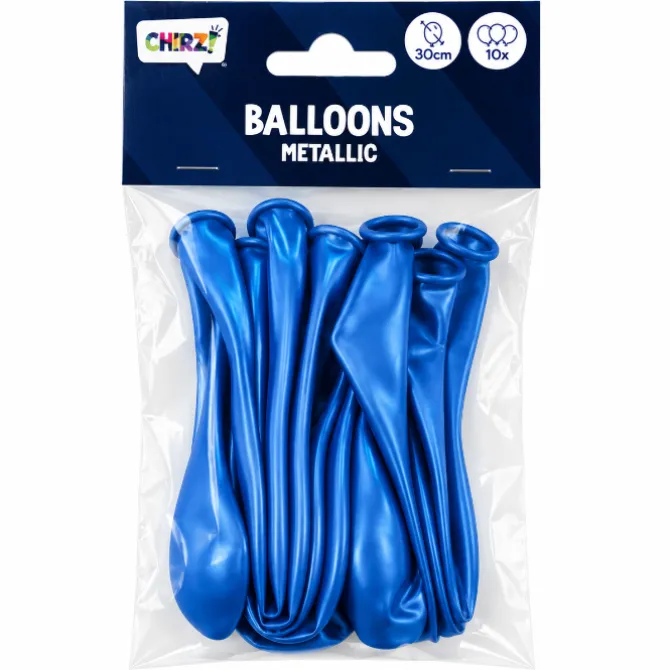 Ballonnen Metallic - Blauw - 30cm - 10 stuks