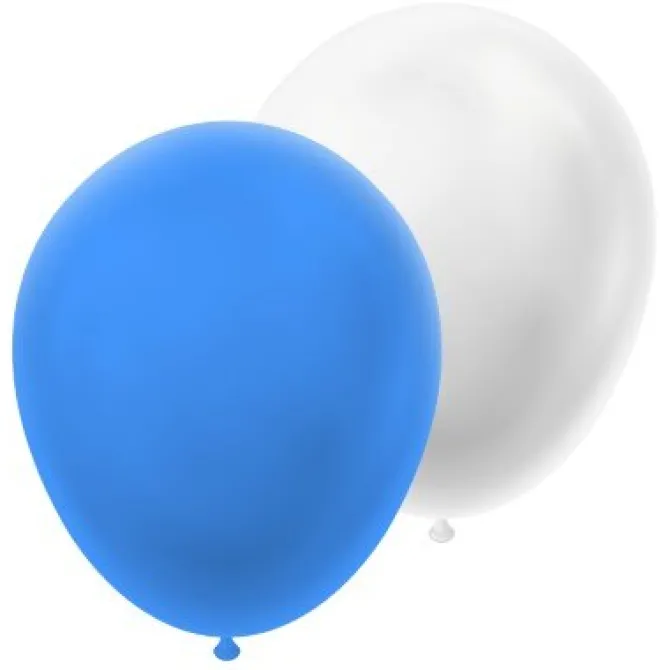 Ballonnen metallic blauw 30cm - 20 stuks