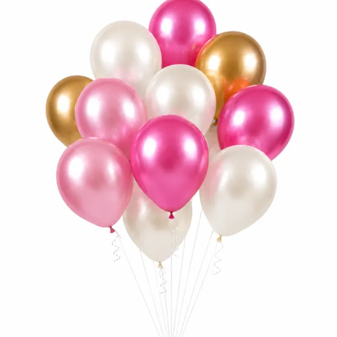 Ballonnen Metallic - Mix Roze - 30cm - 12 stuks