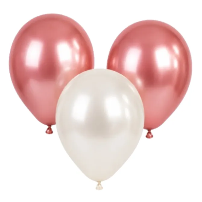 Ballonnen parelmoer wit/roségoud 30 cm - 20 stuks