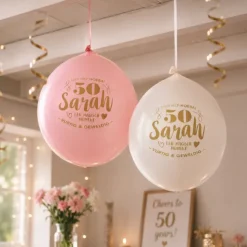 Ballonnen Sarah 50 jaar 30 cm - 8 stuks