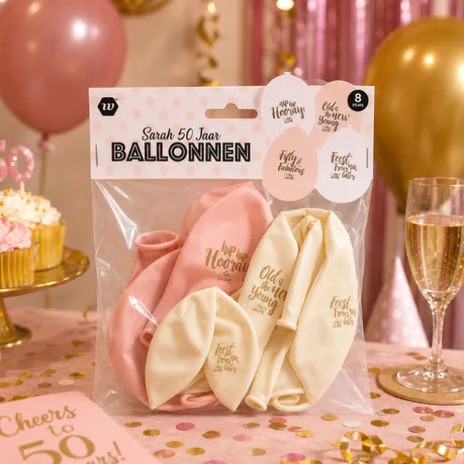 Ballonnen Sarah 50 jaar spreuken 30 cm - 8 stuks