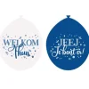 Ballonnen welkom thuis blauw/wit 30 cm - 8 stuks