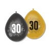Ballonnen 30 zwart/goud 30 cm - 8 stuks