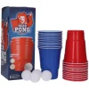 Beer Pong set rood/blauw – 20 bekers + 4 ballen