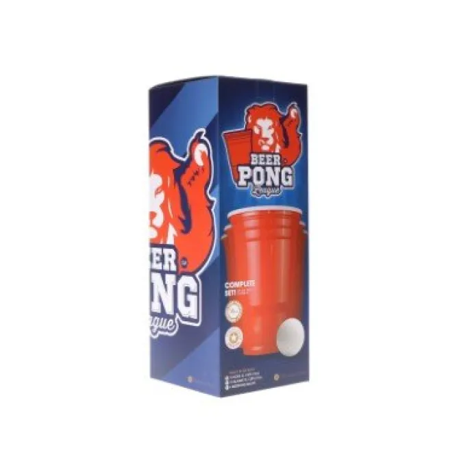 Beer Pong set rood/blauw – 20 bekers + 4 ballen