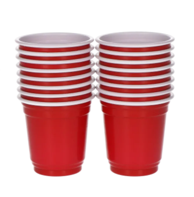 Beer Pong shotglazen rood 56 ml - 16 stuks