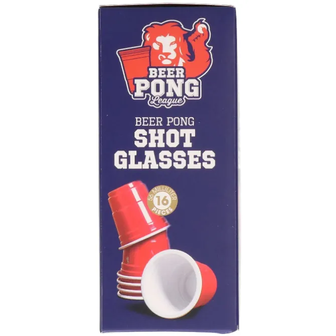 Beer Pong shotglazen rood 56 ml - 16 stuks