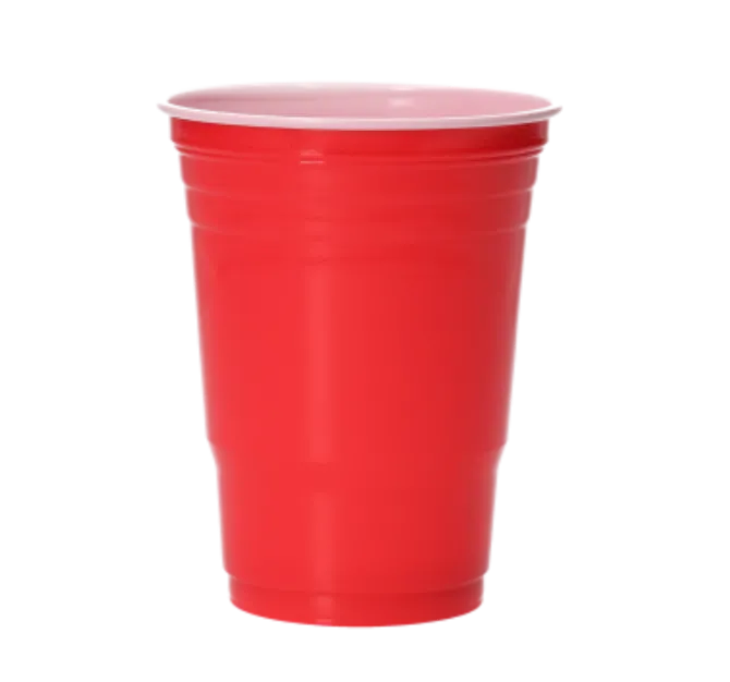 Bekers Beer Pong plastic rood – 12 stuks (455 ml)