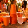 Bekers plastic oranje – 50 stuks (200 ml)