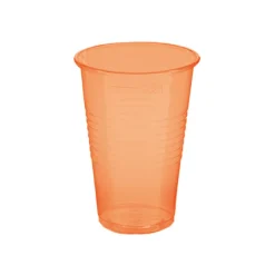 Bekers plastic oranje – 50 stuks (200 ml)