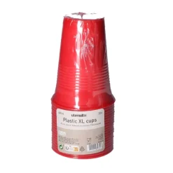 Bekers plastic XL rood – 20 stuks (480 ml)