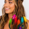 Boho haarband met veren multikleur