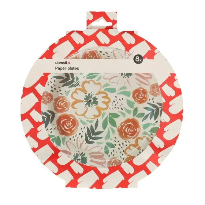 Bord papier bloem print 8 st