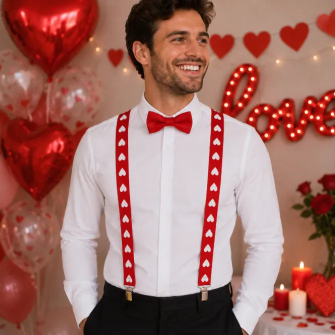 Bretels hartjes rood