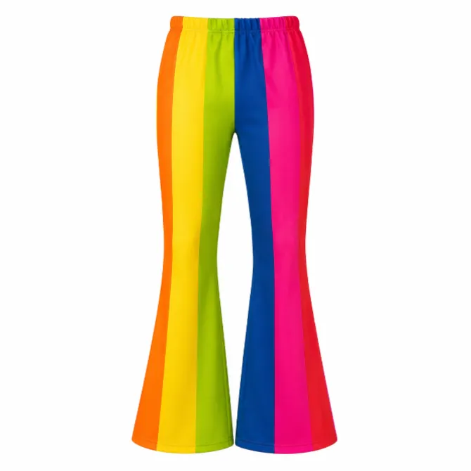 Broek flared regenboog dames maat L/XL