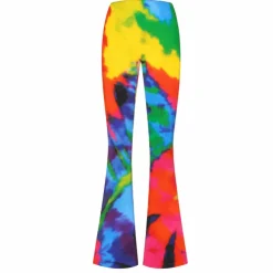 Broek flared tie-dye regenboog dames - S/M