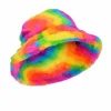 Bucket hoed regenboog fluffy