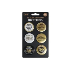 Button Abraham 50 jaar 6St