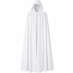 Cape Halloween capuchon wit volwassene