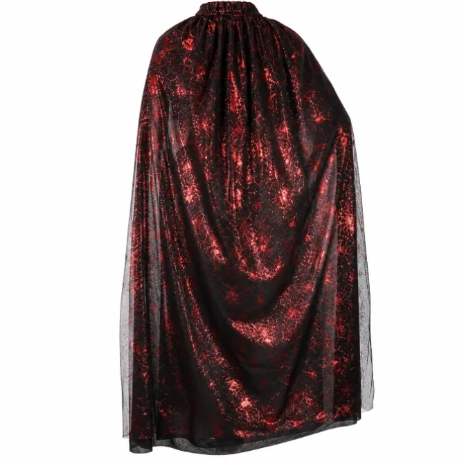 Cape Halloween spinnenweb metallic rood