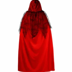 Cape Halloween spinnenweb rood one size