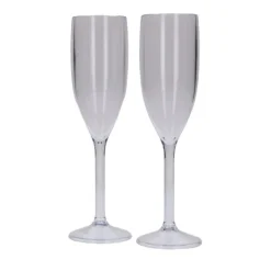 Champagneglazen herbruikbaar plastic 2 stuks