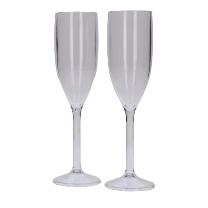 Champagneglazen herbruikbaar plastic 2 stuks