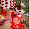 Champagneglazen rood hartjesvorm plastic