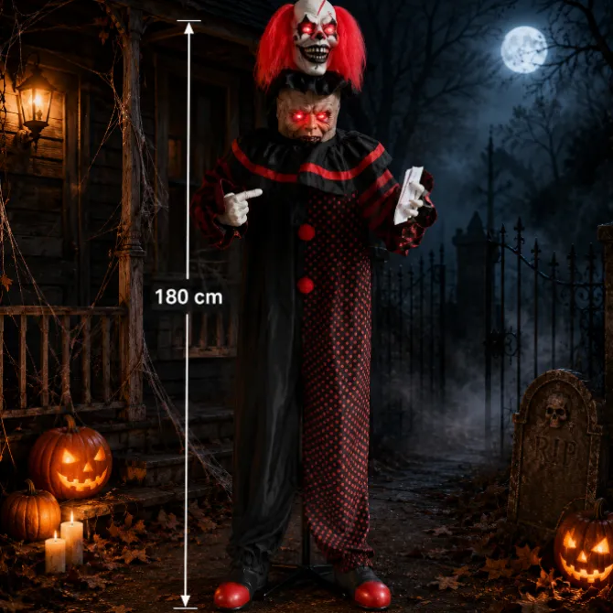 Clown dubbel hoofd - 180 cm