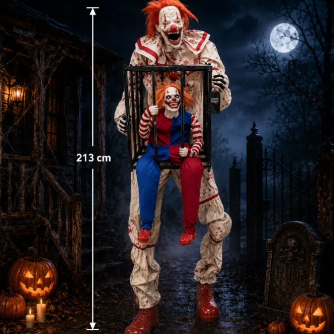 Clown met kooi - 213 cm