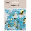 Confetti babyshower blauw/goud jongen